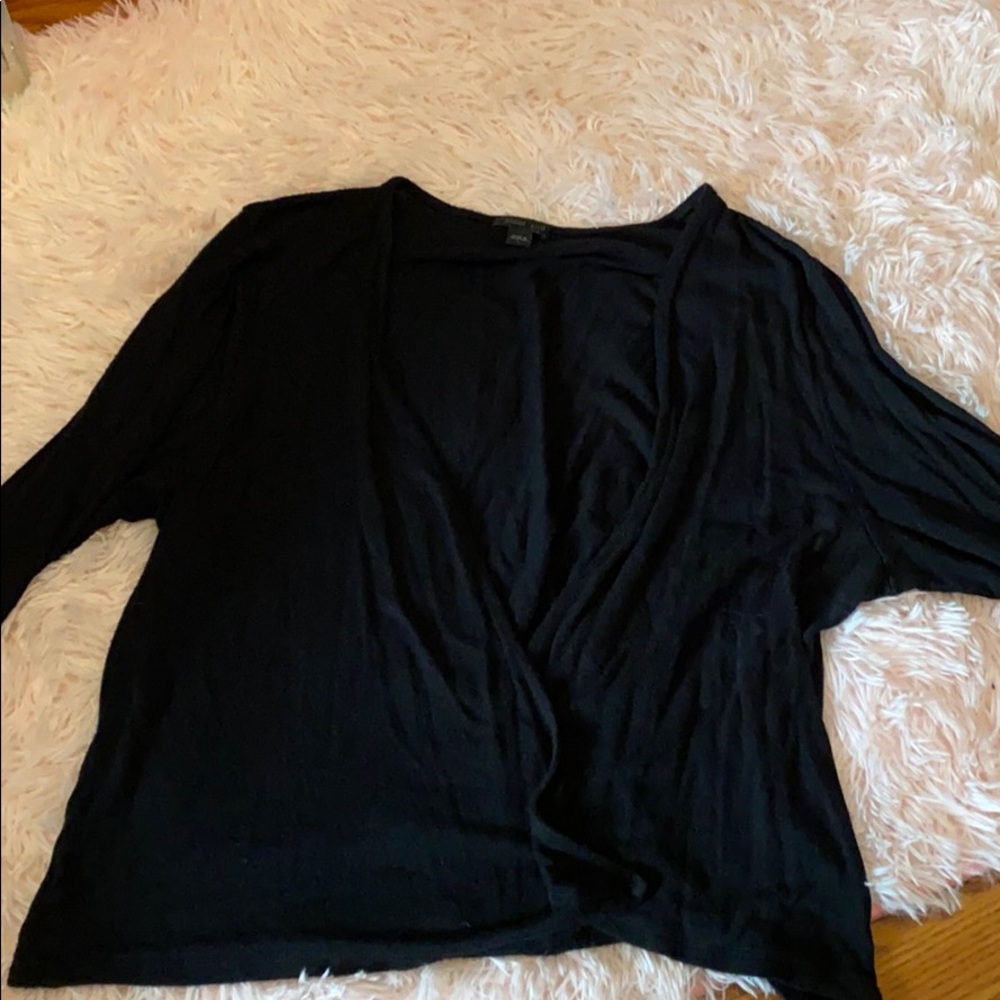 J Jill Black Wearever 3/4 sleeve cardigan Large